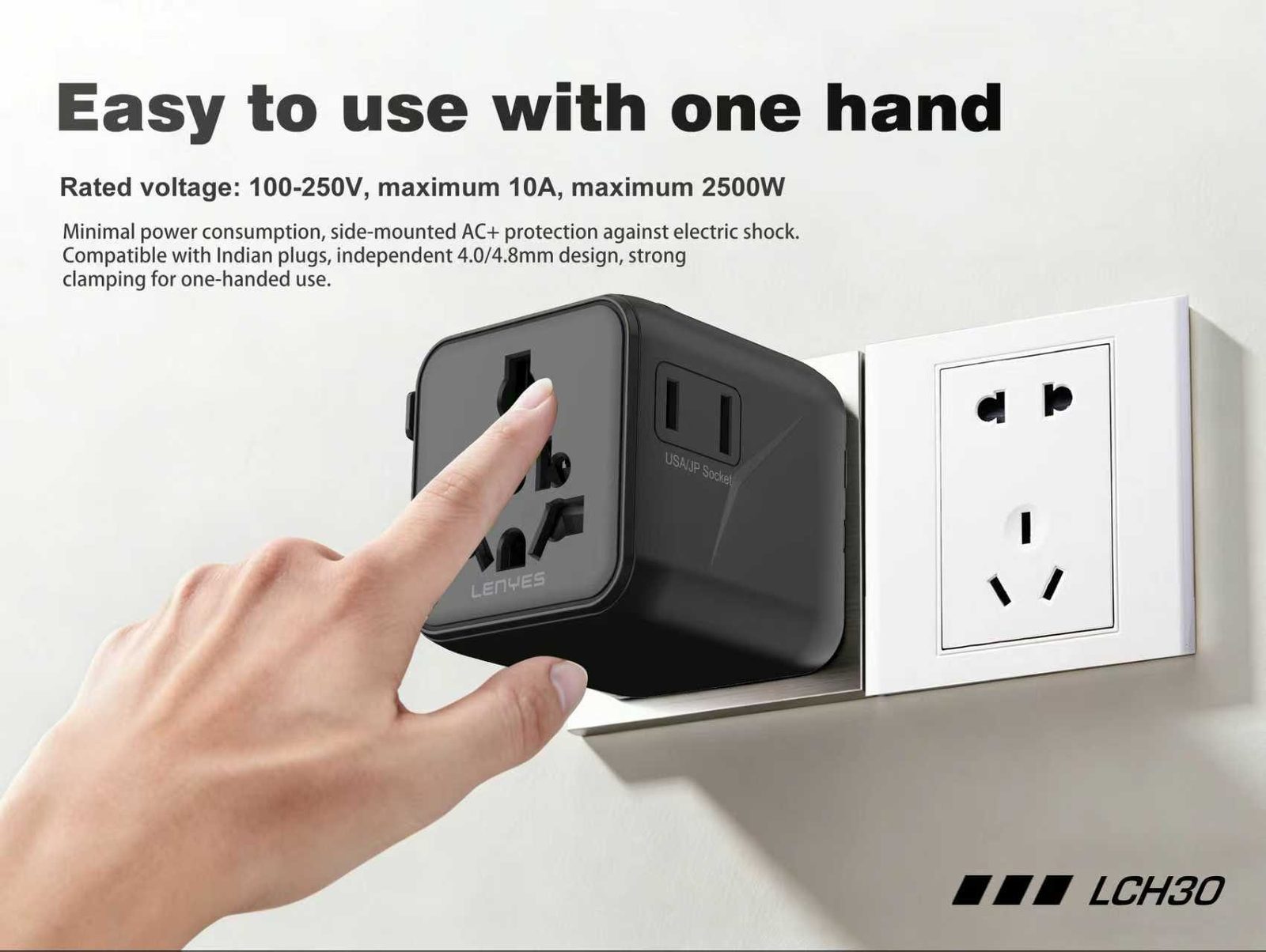 Adaptador de Viaje Universal Lenyes LCH30 2500W vista 1