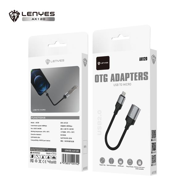 Adaptador OTG Lenyes AX120 Micro USB/V8