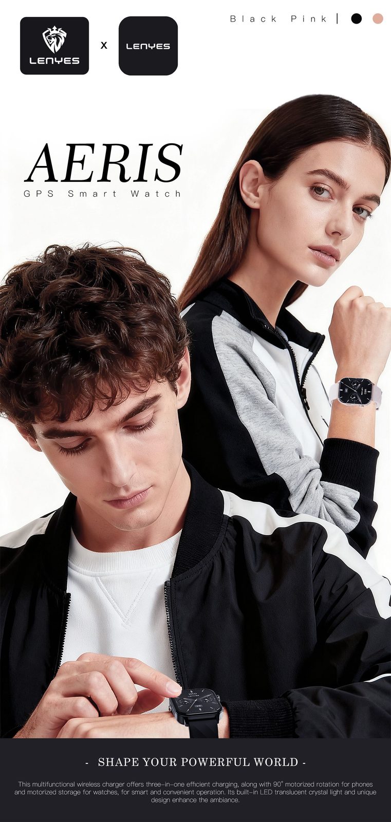 Lenyes AERIS Smartwatch Monitor de Salud vista 3