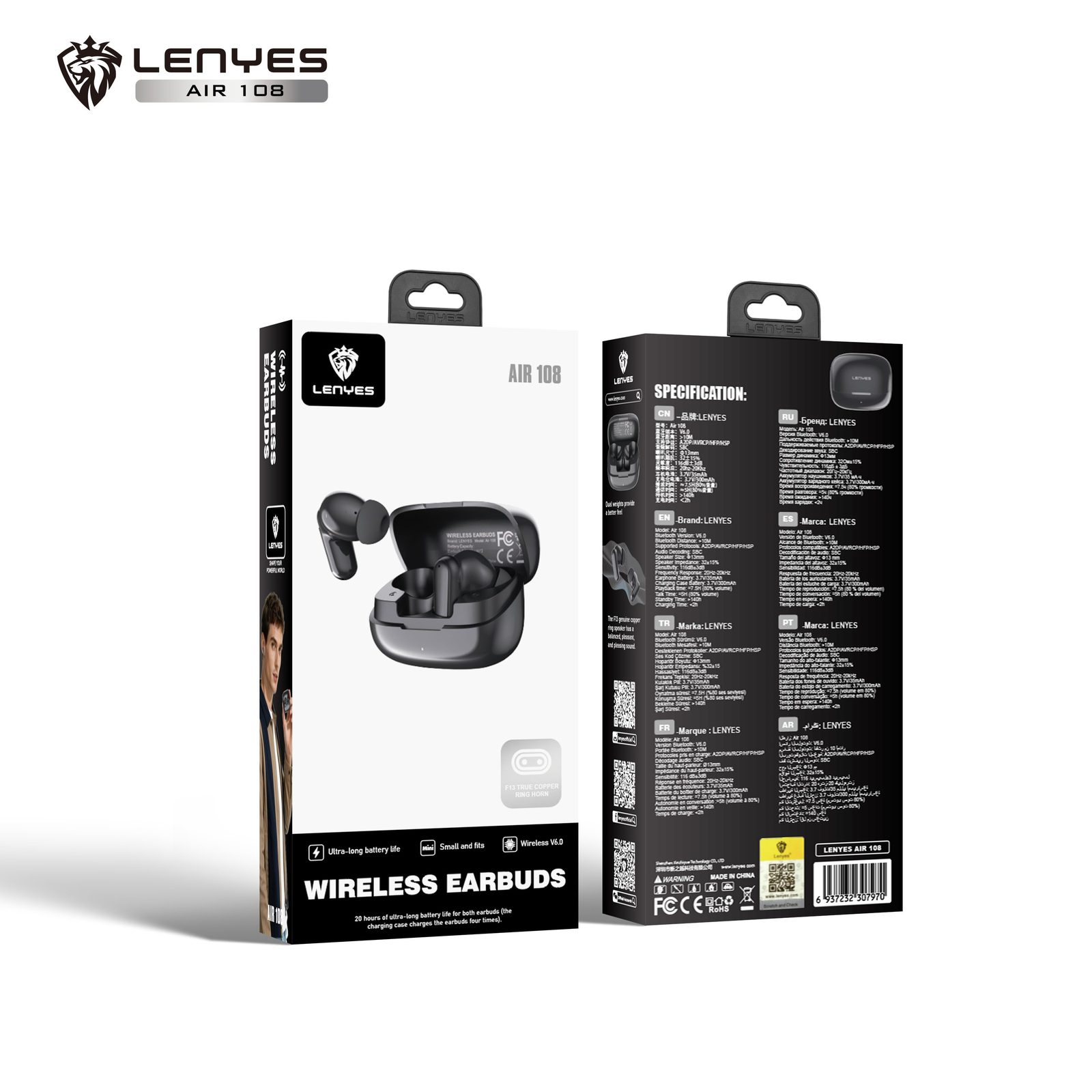 Lenyes AIR 108 TWS Altavoz de Cobre 13mm vista 1