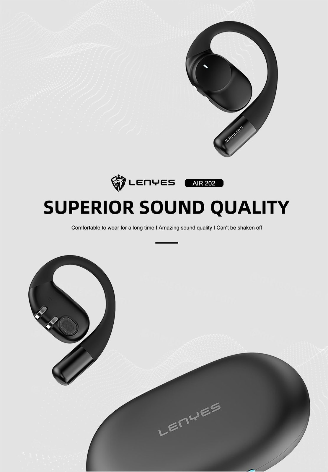 Lenyes AIR 202 Open-Ear con Gancho IPX4 vista 4