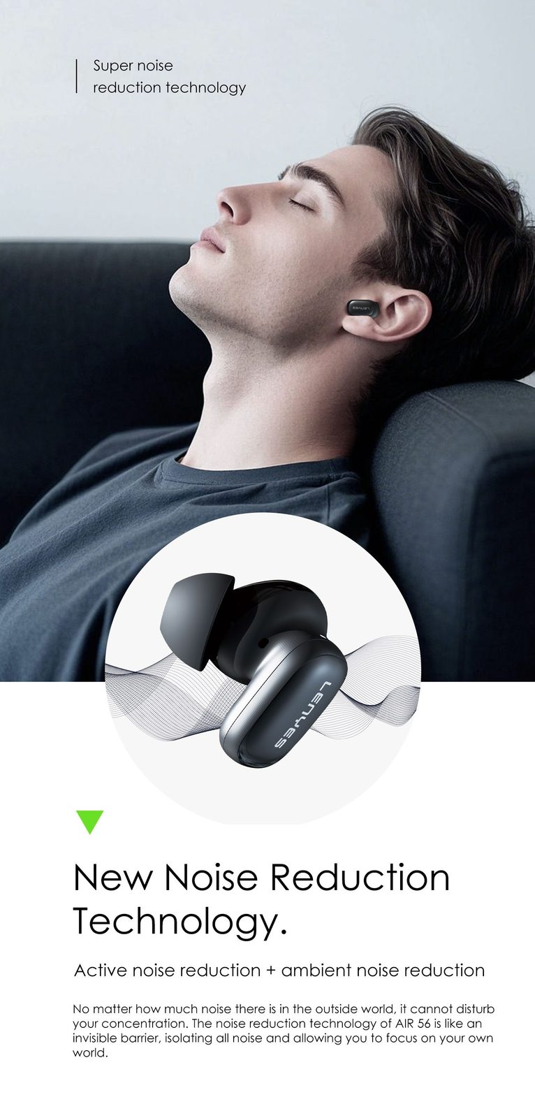 Lenyes AIR 56 TWS Bluetooth vista 6