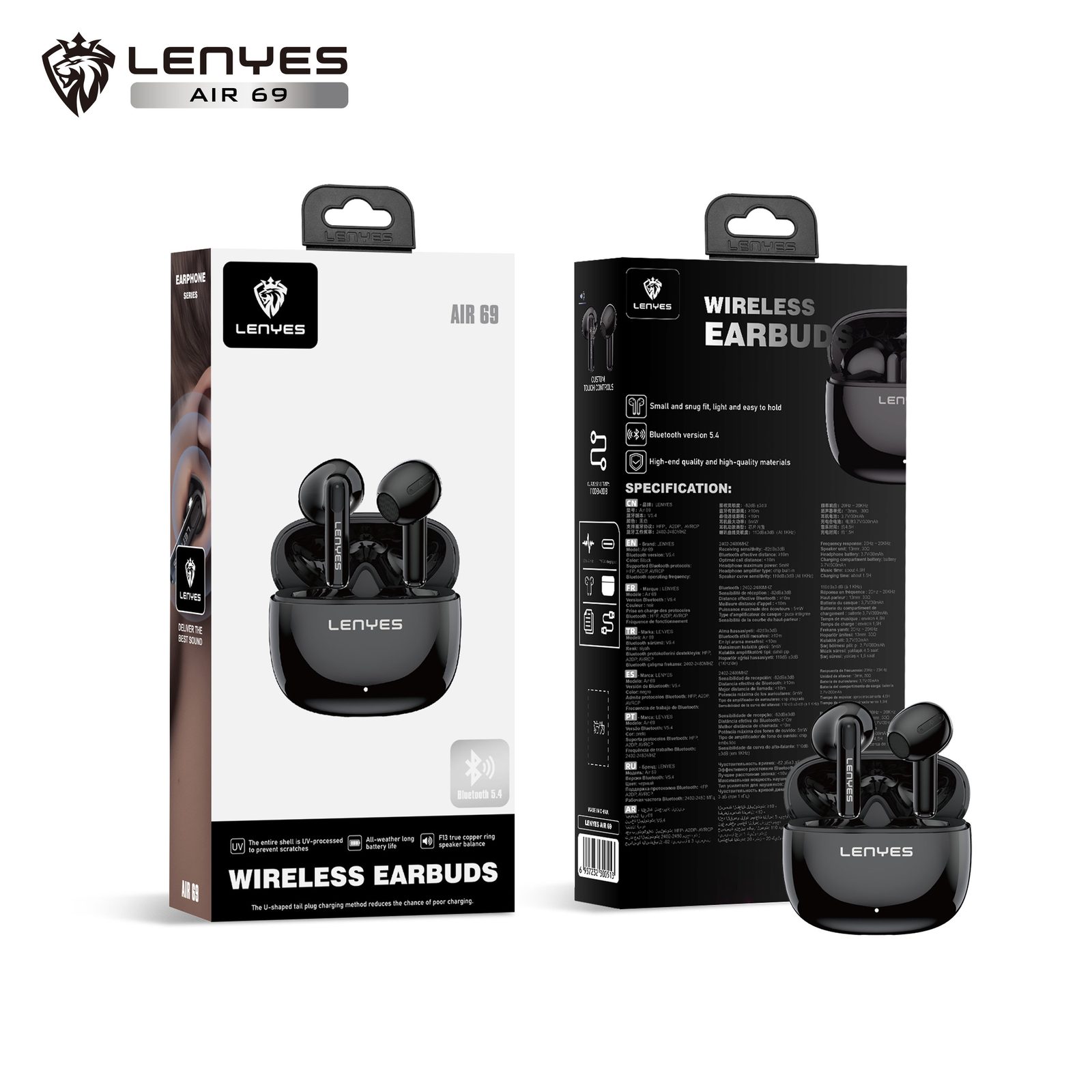 Lenyes AIR 69 TWS con Carga Magnética y Hi-Res Audio vista 5