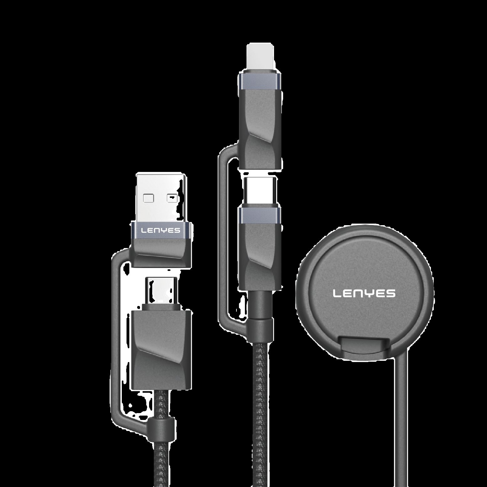 Cable de Datos 3en1 Lenyes LC541 con Carga Inalámbrica Smartwatch vista 1