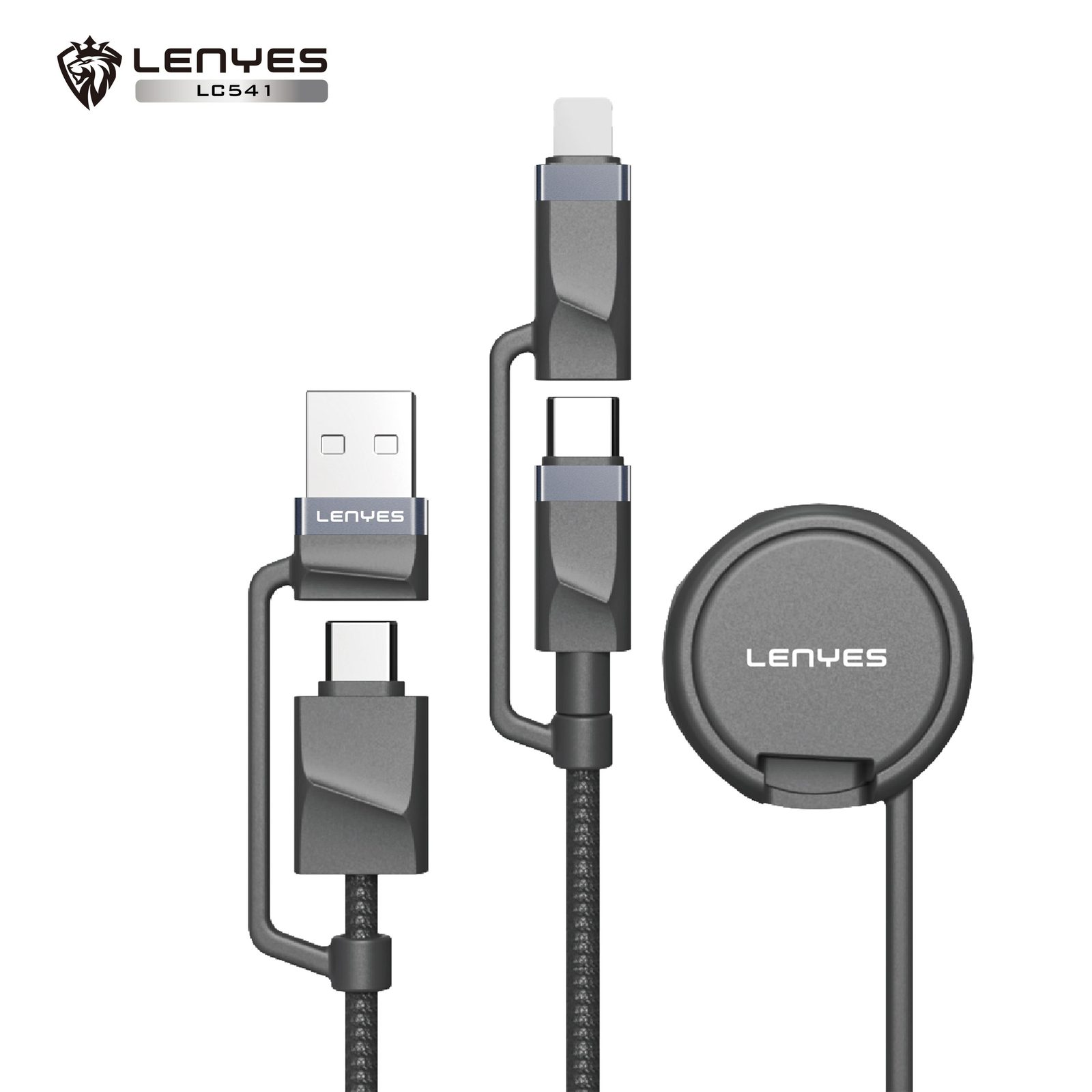Cable de Datos 3en1 Lenyes LC541 con Carga Inalámbrica Smartwatch vista 5