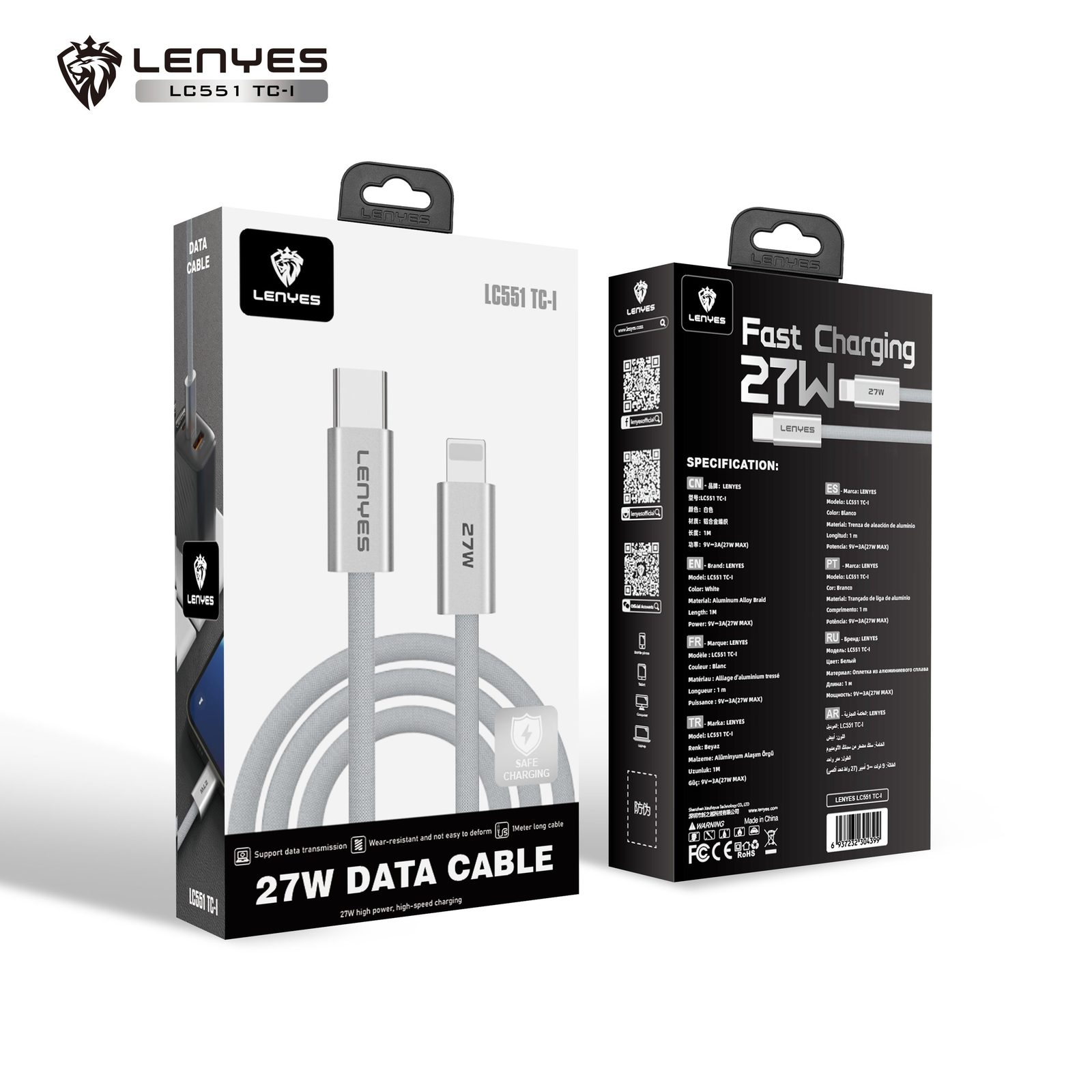 Cable de Datos Lenyes LC550 USB-C 240W vista 6