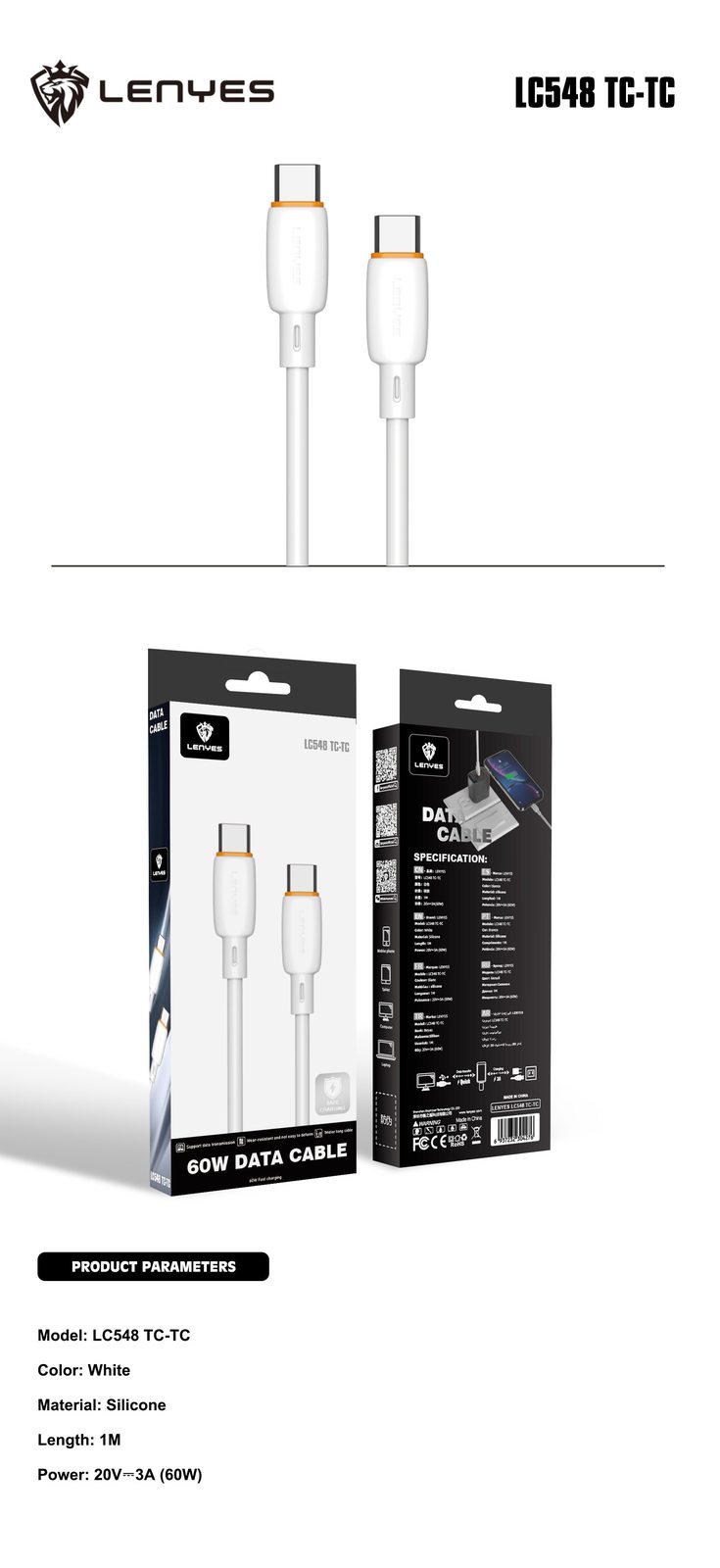 Cable de Silicona Lenyes LC548 Carga Diaria vista 5
