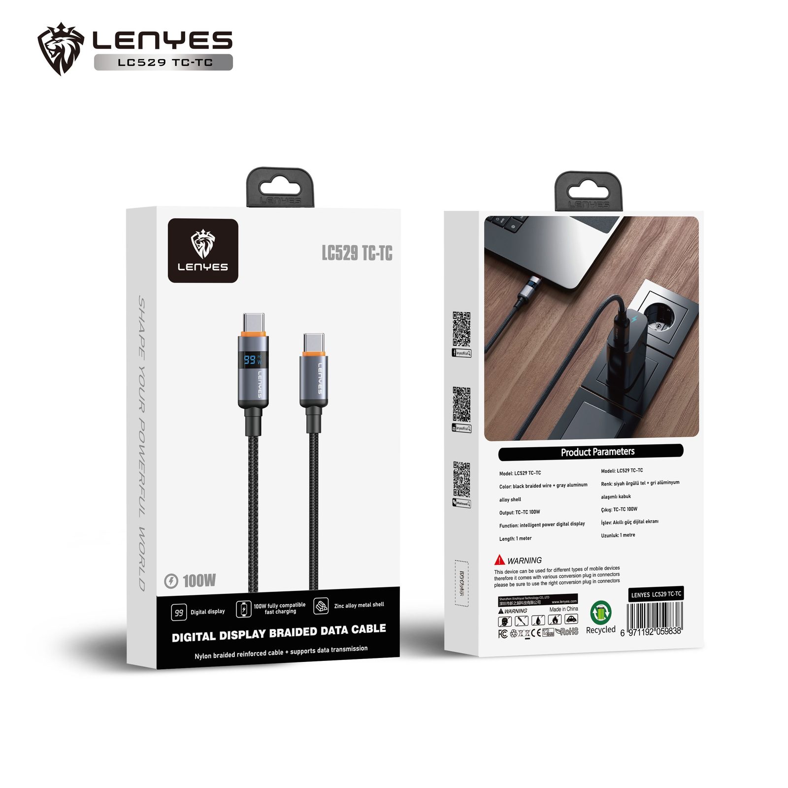 Cable Lenyes LC529 con Pantalla Digital de Potencia vista 4