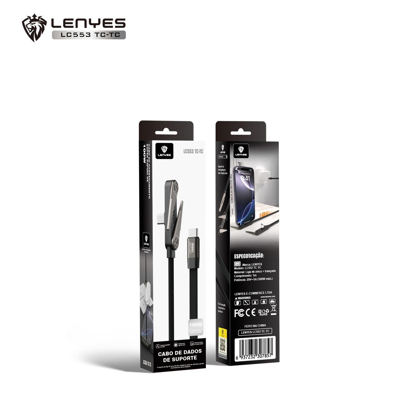 Cable USB-C a Lightning Lenyes LC554 27W con Soporte vista 4
