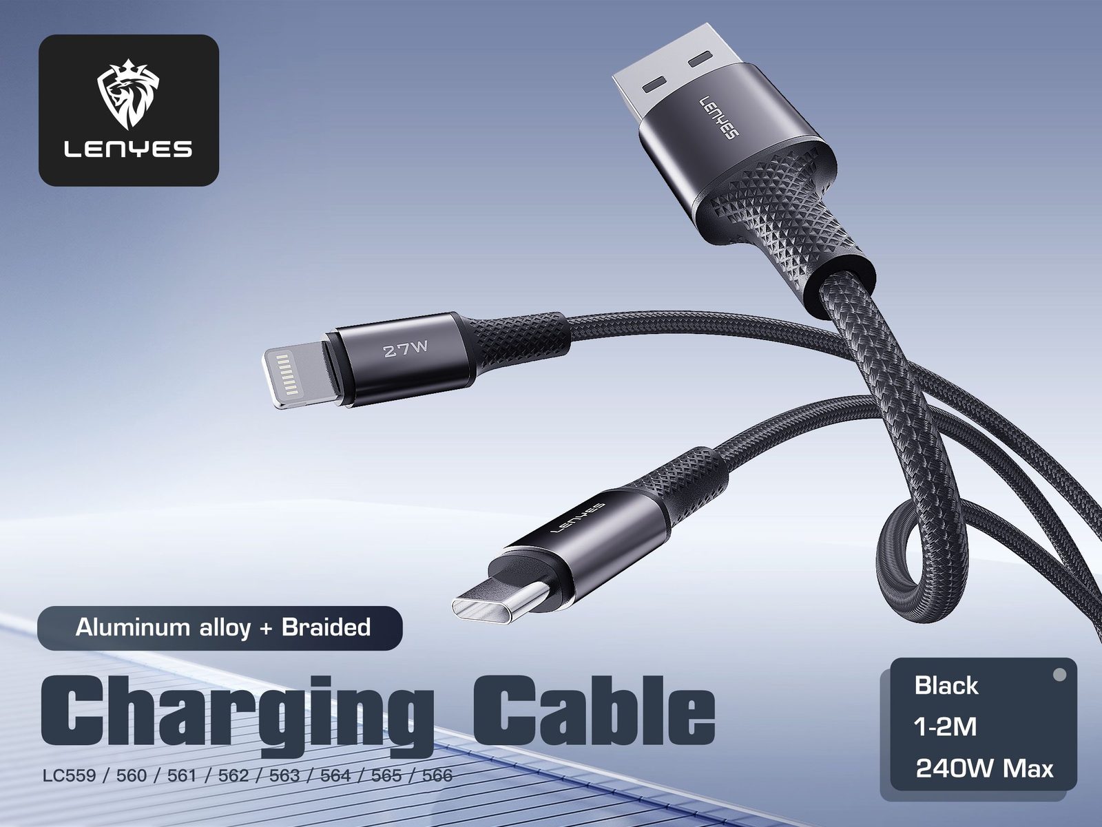 Cable USB-C Lenyes LC561 100W Ultra Fast Charge vista 4