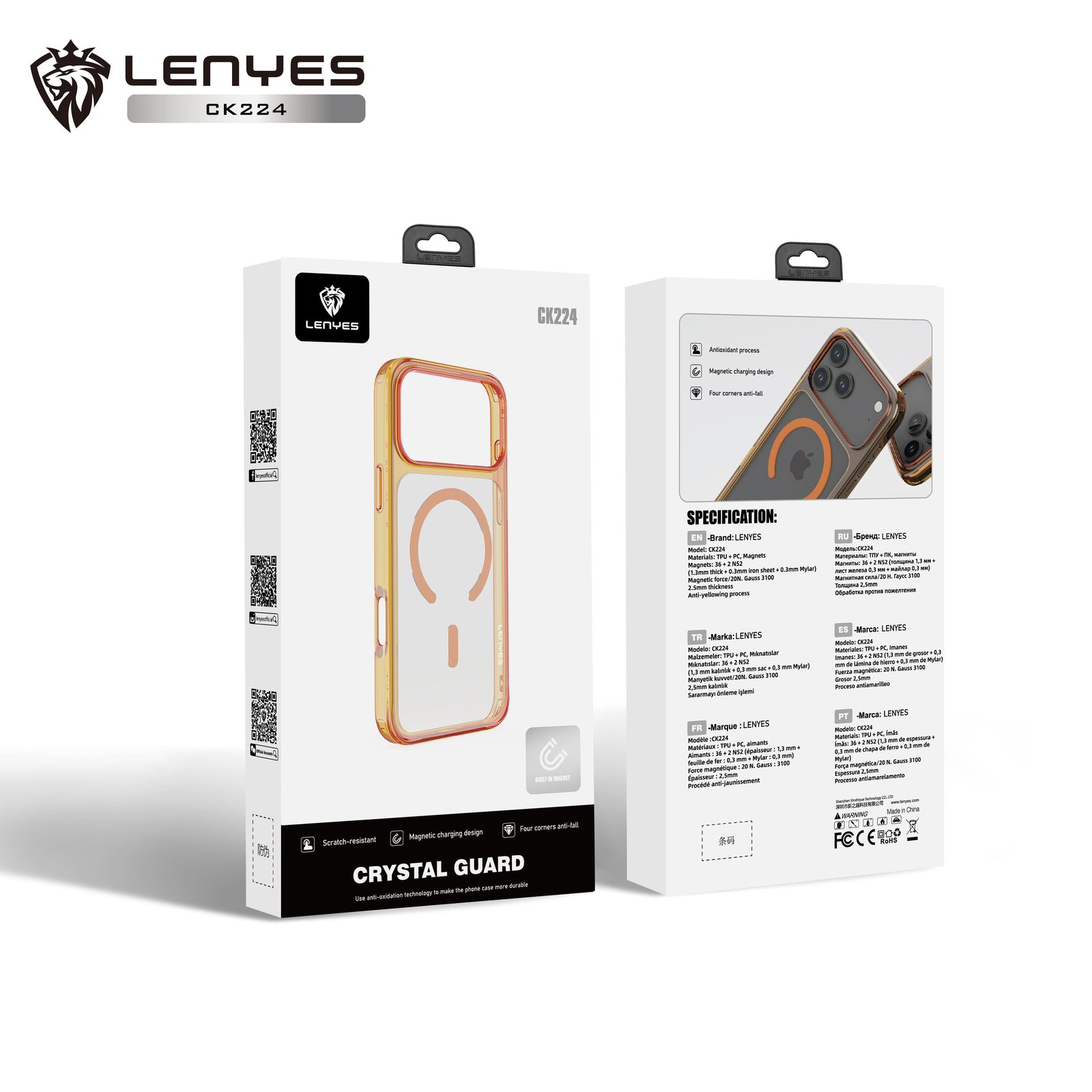 Funda Lenyes Crystal Guard para iPhone CK224 vista 3