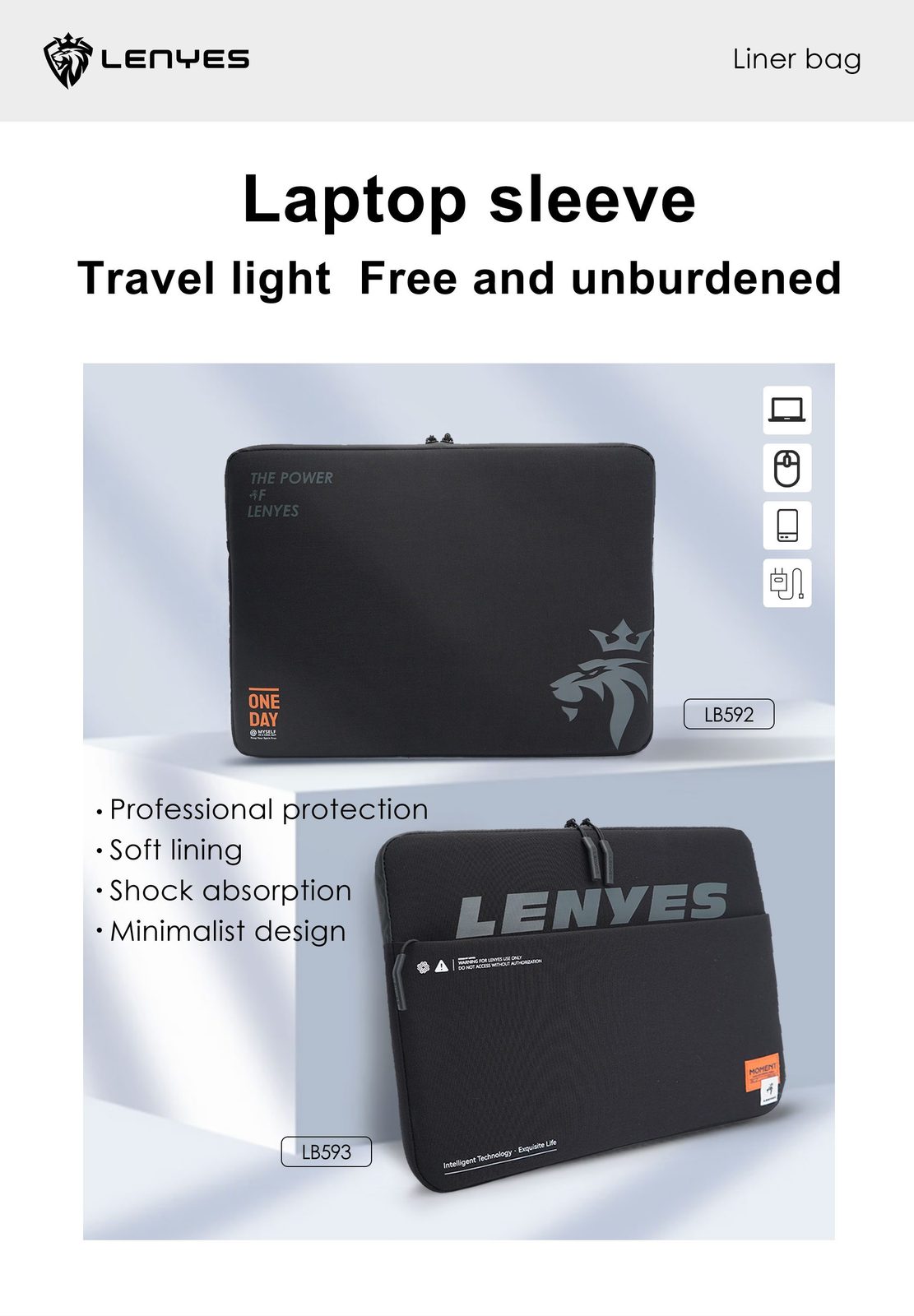 Funda Lenyes LB593 15-16" para Portátil vista 4