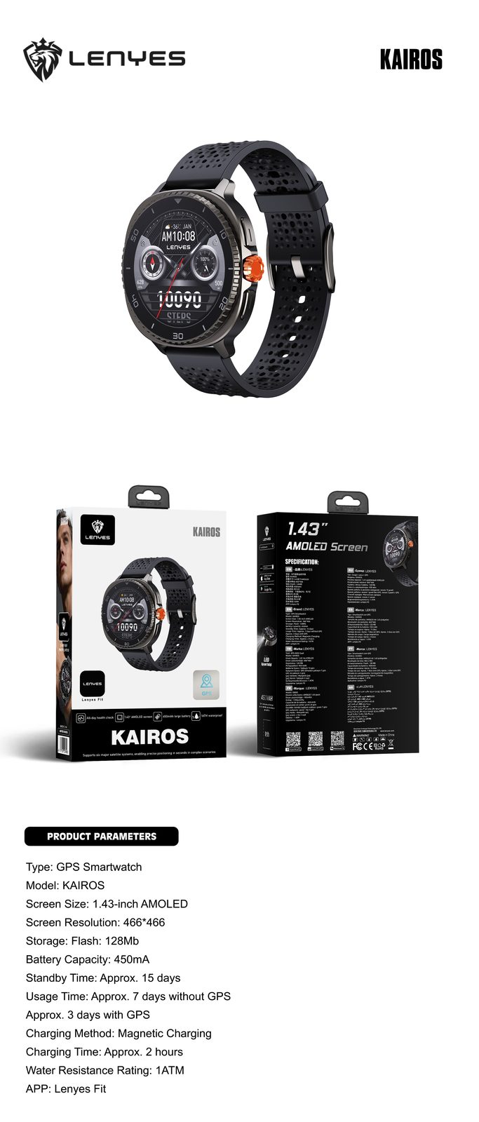 Lenyes KAIROS Smartwatch Business vista 3