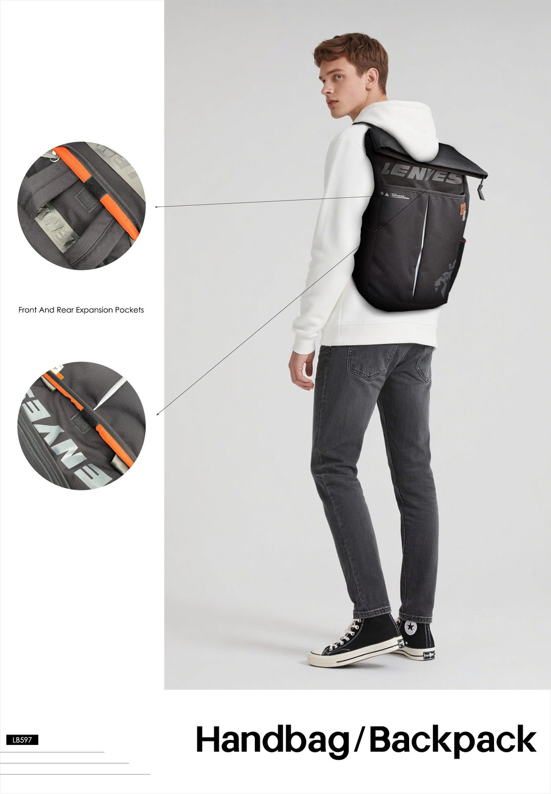 Mochila Premium Lenyes LB597 para Portátil vista 6