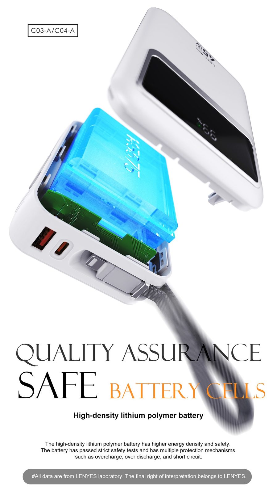 Powerbank Lenyes C04-A 10.000mAh vista 5