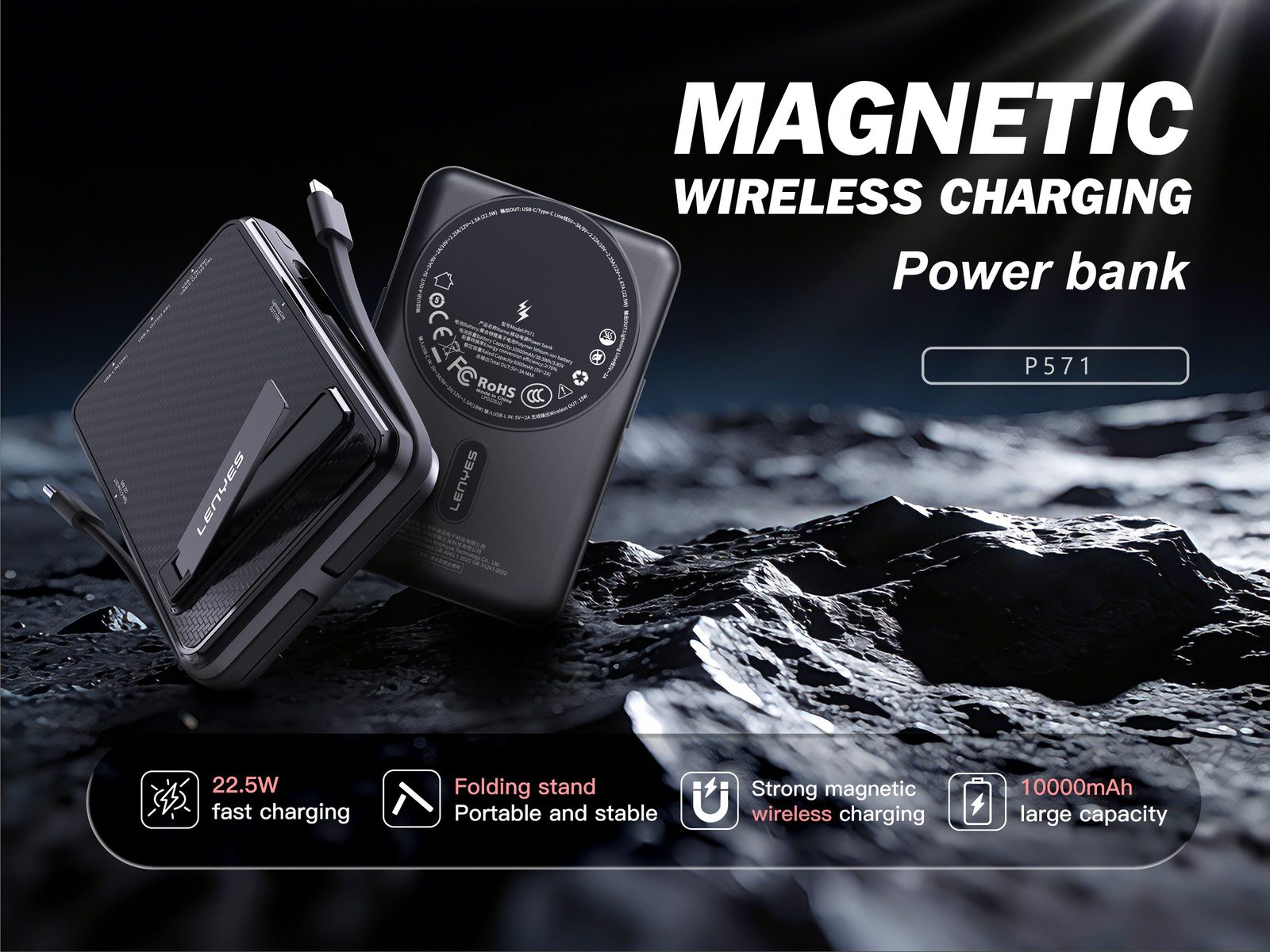 Powerbank Lenyes P571 Compacto vista 3