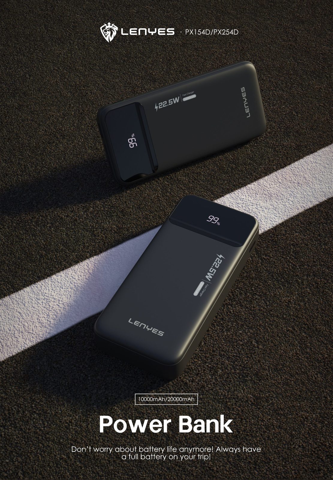 Powerbank Lenyes PX254D 20.000mAh vista 5