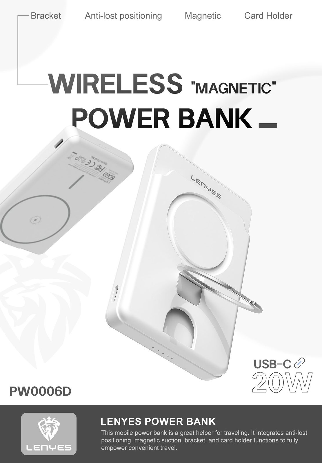 Powerbank Magnético Lenyes PW0006D 5.000mAh vista 4