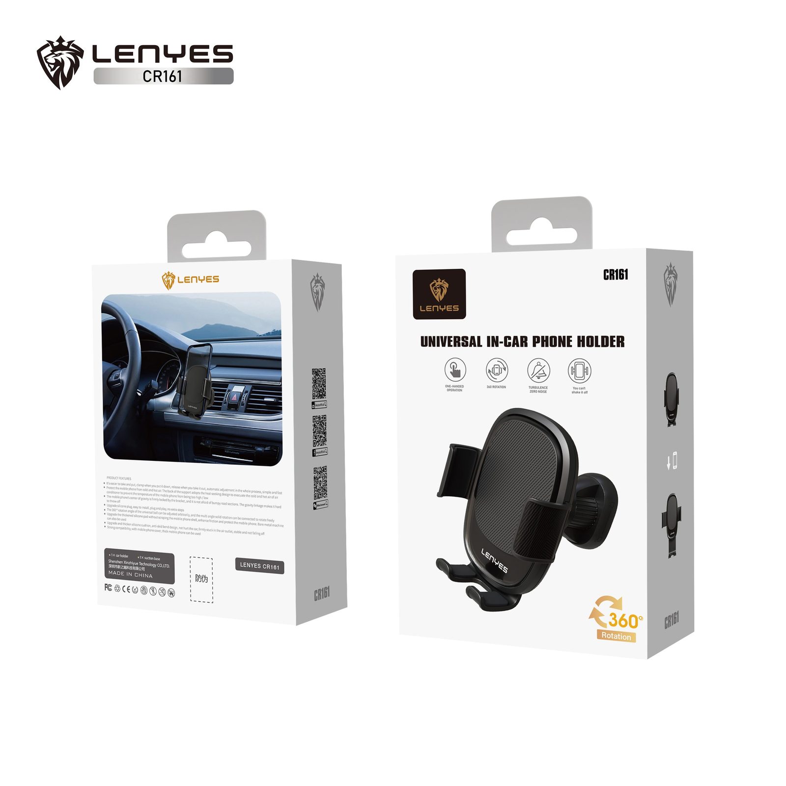 Soporte de Coche Lenyes CR161 Gravedad Triángulo vista 1
