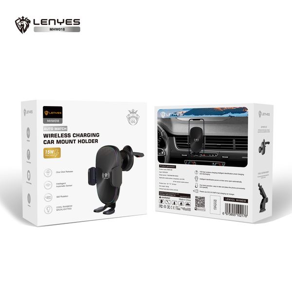 Soporte de Coche Lenyes MHW018 Carga Inalámbrica 15W