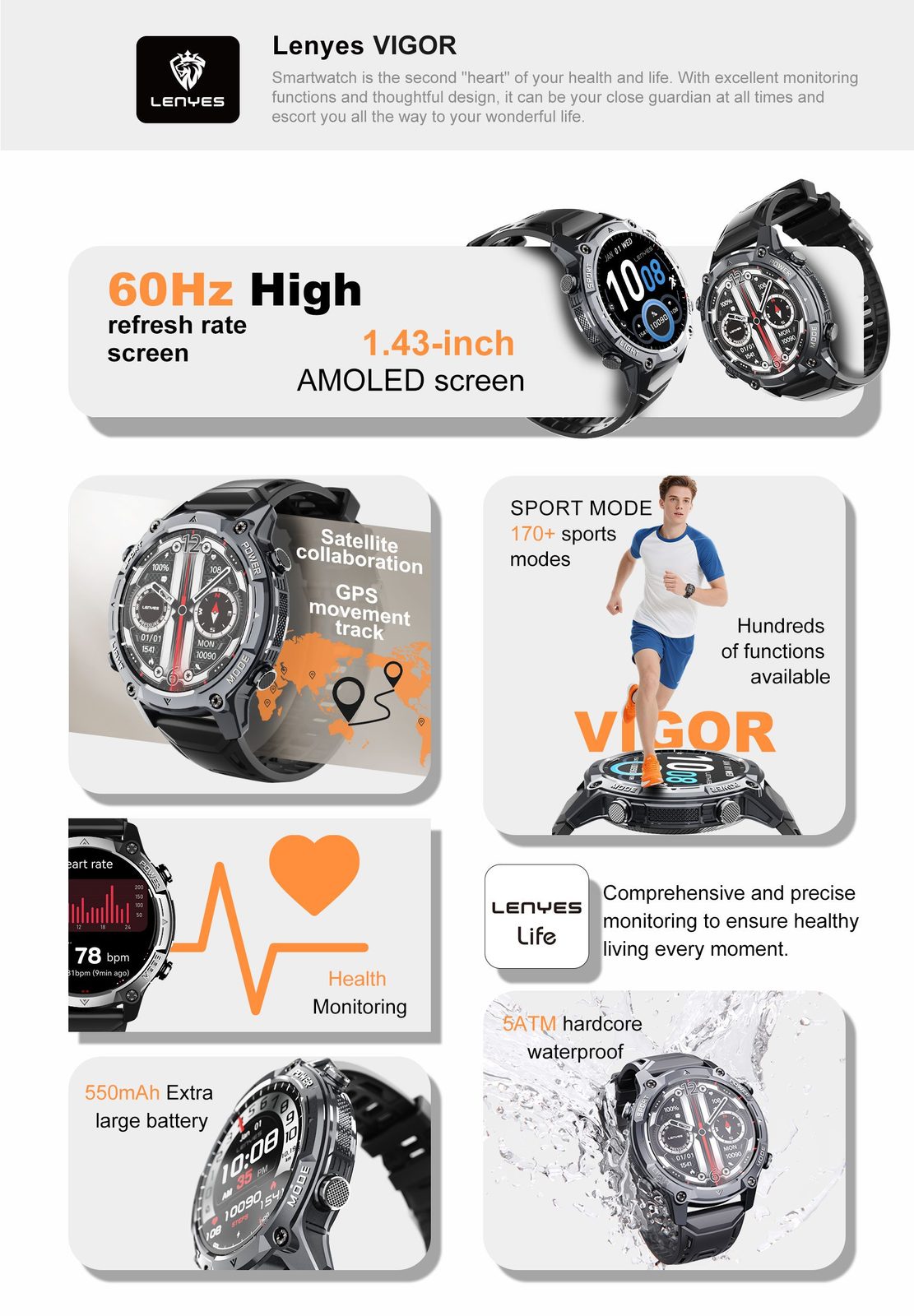 Lenyes VIGOR Smartwatch Táctico Reforzado vista 6